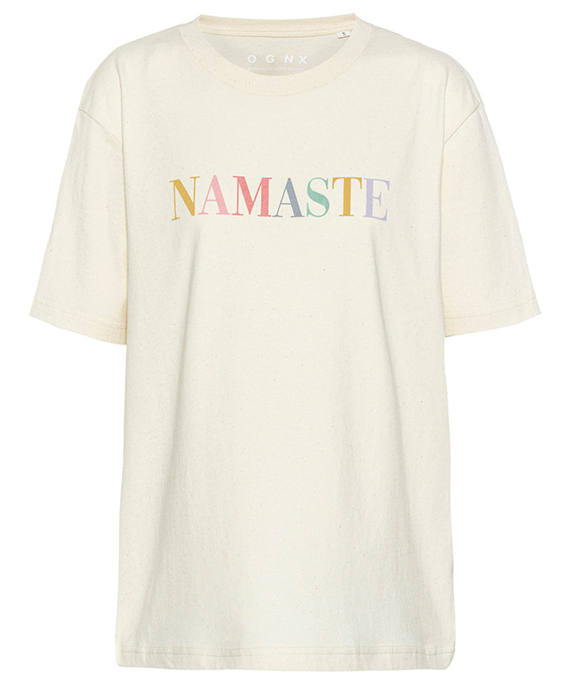 cirkulation dusin Med det samme OGXN Yoga Tops: Soft yoga t-shirt Namaste organic cotton - white | OGNX