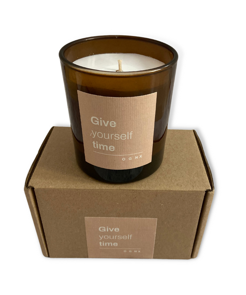 | color:brown |sustainable scented candle |yoga candle