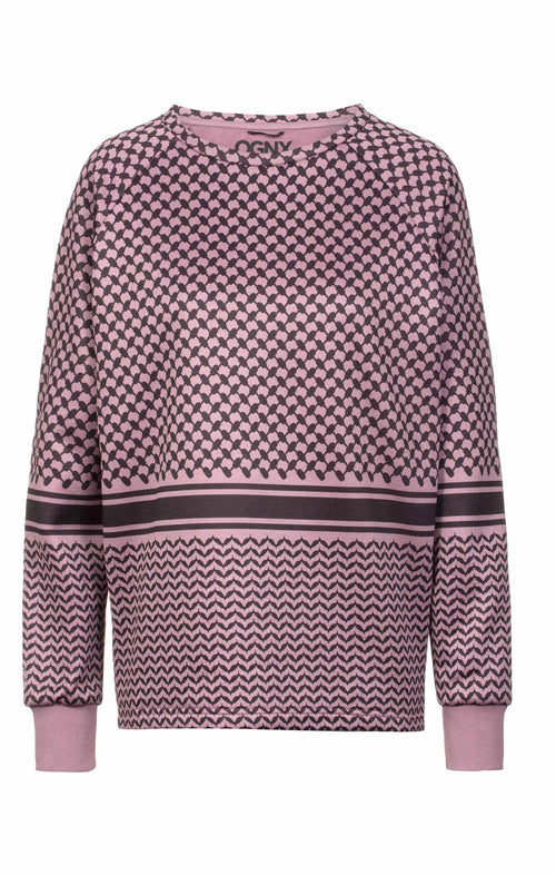 | color:pink |yoga sweater keffiah pink