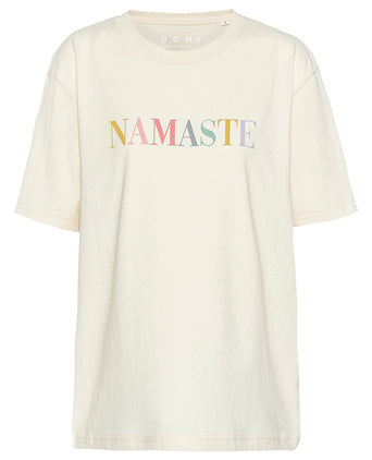 | color:white |yoga t-shirt namaste white
