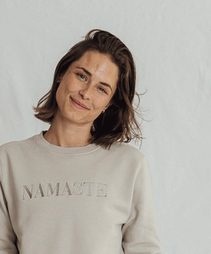 Sweater Namaste Vintage Look Organic Cotton - white