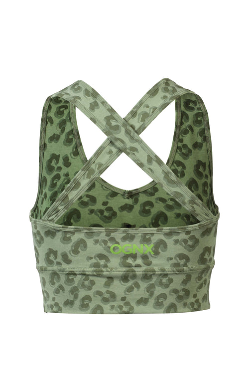 | color:green |yoga bra leo cropped top green